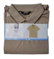 Member's Mark Men's Short Sleeve Stretch Pique Polo 2XL .khaki