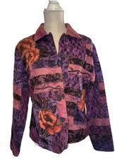 ColdWater Creek Purple Women's Jacket Patchwork Lace Floral Size S Cottagecore