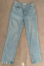 Paige Womens Noella Jeans in Light Blue Mid Rise UK Size 26