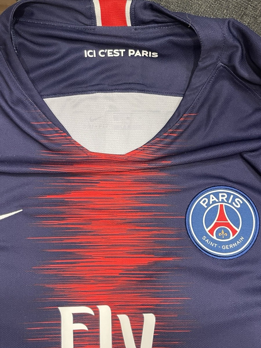 【タグ付き】ネイマールPSG NO10(Lサイズ) 長袖 PSG 2018/19 Long Sleeve Neymar Jr. #10 Fly Emirates Nike XL Soccer