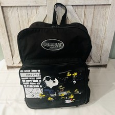 Vintage Snoopy Joe Cool Peanuts Black Graphic Backpack Embroidered