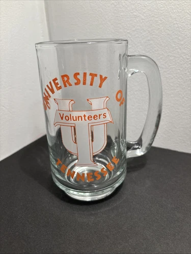 Vintage University of Tennessee Vols Gold Beer Glass Mug NCAA 14 oz
