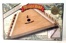 Melody Harp Wooden W/12 Worded Song Sheets Brand New in Box Trophy Music Company