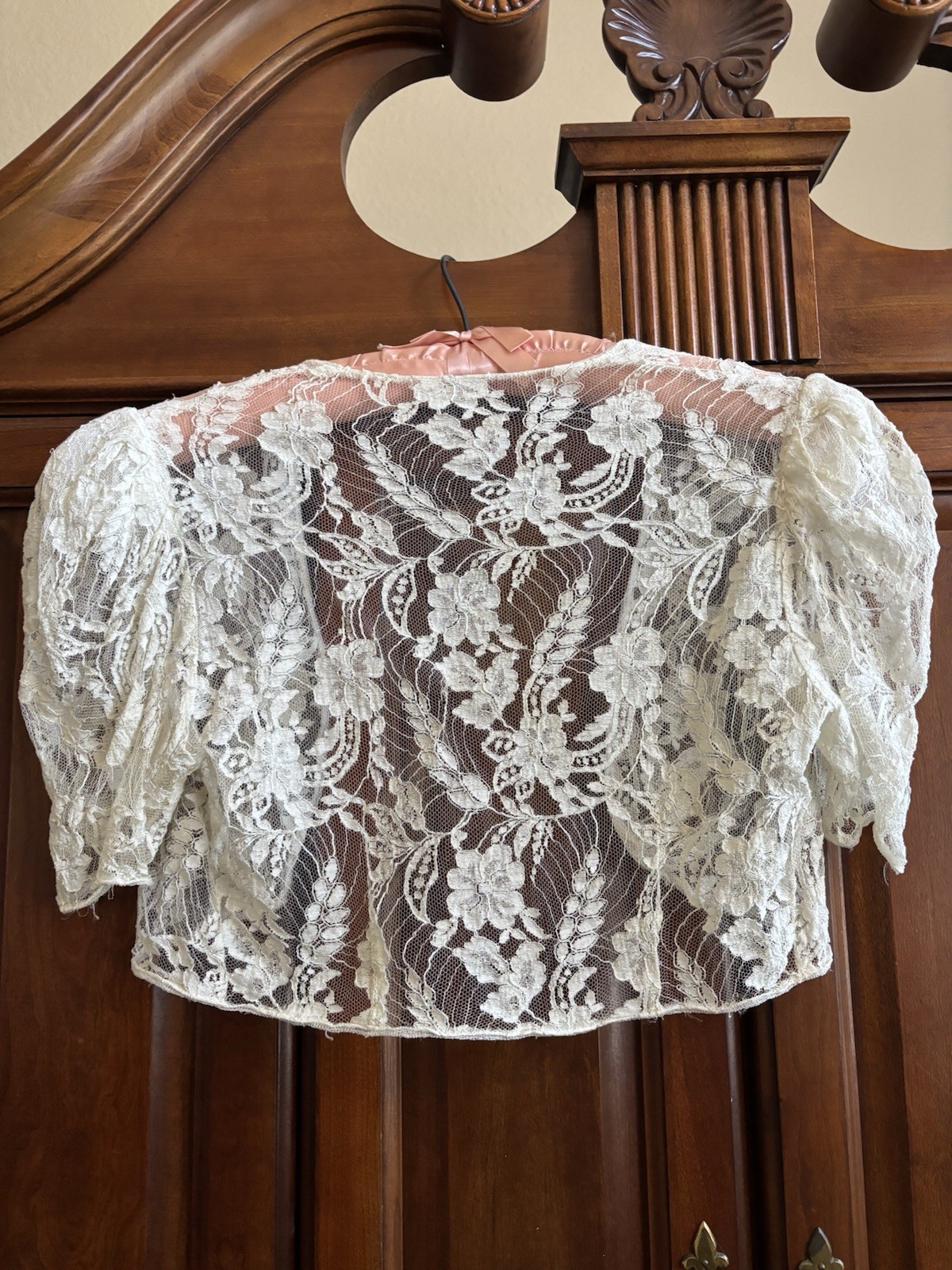 Vintage 1930s Lace Blouse Bolero Puff Sleeve 30s … - image 5