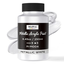 Nicpro Metallic Pearl White Acrylic 8.45 Fl Oz (Pack of 1),
