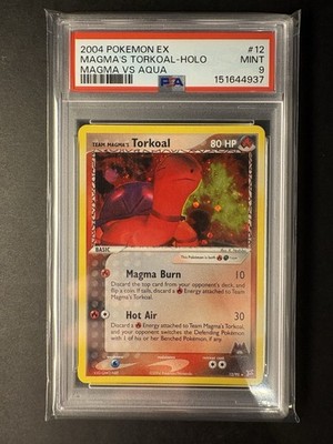 2004 Pokemon EX Team Magma Vs. Team Aqua Team Magma's Torkoal Holo 12/95 PSA 9