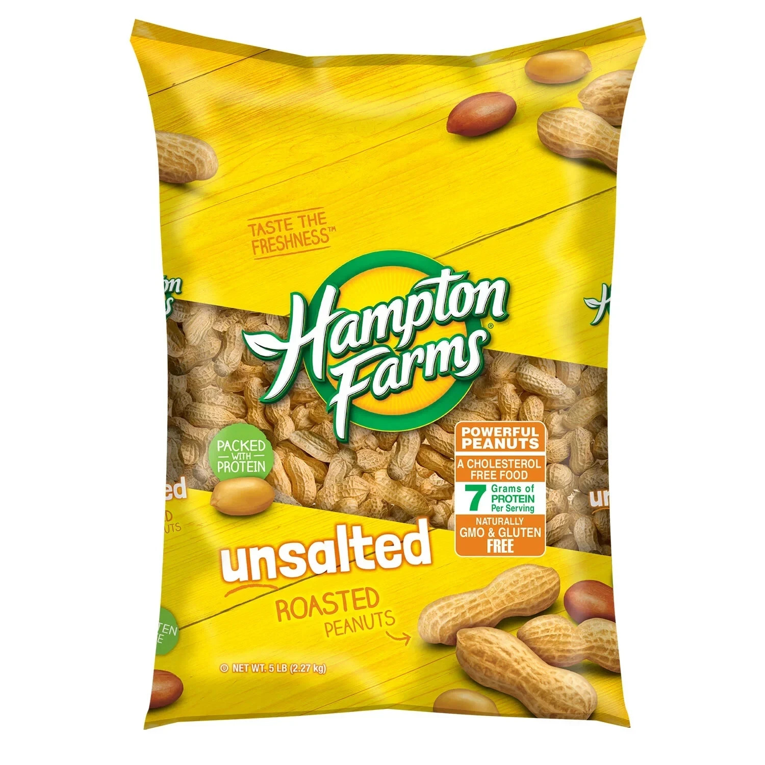 6 Pack -  Hampton Farms Unsalted In-Shell Peanuts (5 lbs.)