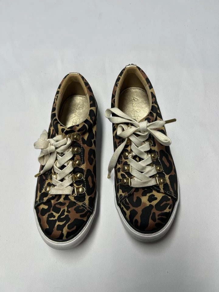 Lilly Pulitzer Hallie Leopard Print Lace Up Sneaker 7M  - Image 2 of 4