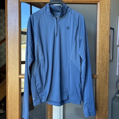 Ariat Tek Cold Series 1/4 Zip Layer Top Pullover Sweatshirt blau Gr. XL sehr guter Zustand