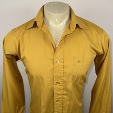 De Sica Dress Shirt Mens Vtg 60s Rat Pack French Cuff Mustard Gold MCM 15.5 32