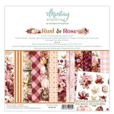 Mintay Rust & Rose 8" x"8 Paper Pad Double Sided Scrapbooking Paper Fall Autumn