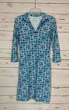 J.McLaughlin Women's XS Extra Small Blue Catalina Cloth 3/4 Sleeves Spring Dress