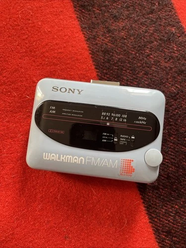 Sony Walkman Radio Cassette Player FM/AM Blue WM-F38/F68 RARE Vintage Tested