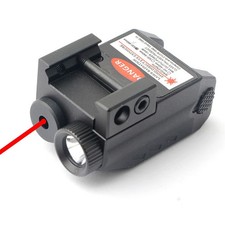 Red Laser Sight LED Flashlight Combo USB Rechargeable For Pistol Rifle Hunting