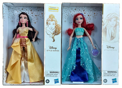 New! 2 Disney Style Series 11'' Doll Lot Bella 08 + Ariel 01 Sealed! Hasbro 2020