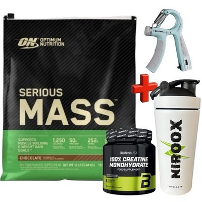 Optimum Nutrition Serious Mass 5,45 Kg-Beutel + Biotech USA Creatine 300 gramm