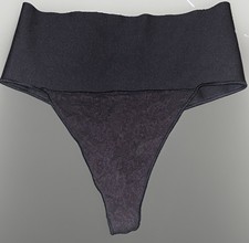Maidenform Women's Lace Thong Firm Tummy Control Shapewear Black Size Large