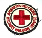ORIGINAL EMBROIDERED TWILL WW2 ARC RED CROSS MILITARY WELFARE SERVICE WORN PATCH