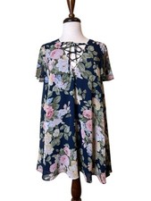 Show Me Your Mumu Dress Size S Kylie Lace Up Weeding Guest Summer Blue Floral