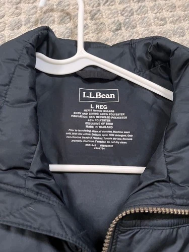 LL Bean Mountain Classic Puffer Vest Mens Large Black Water Resistant Insulated image 3