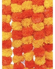 KRATI EXPORTS - 5 feet Marigold Garland Yellow  Dark Orange 