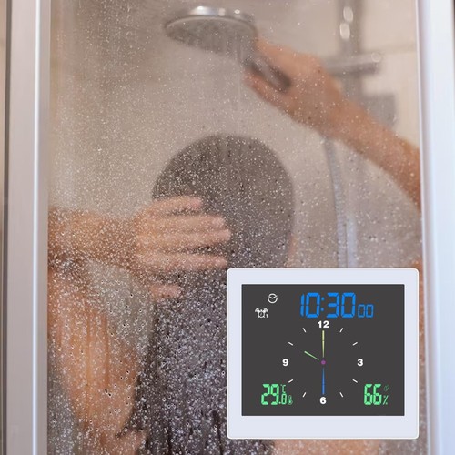 Horloge Douche Porte-serviette Horloge Salle De Bain étanche - Minuterie Douche - Support Serviette - Blanc - 12cm Horloge Douche étanche Avec Porte Serviette