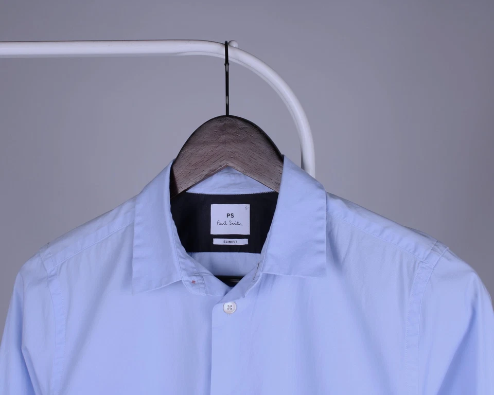 Camisa Para Hombres PAUL SMITH Azul Cielo Manga Larga Talla S Calce Ajustado Foto 3 de 4