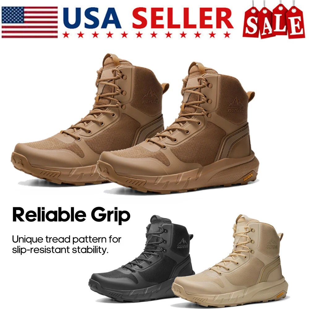 NORTIV 8 Men's Military Tactical Boots Lightweight Hiking Motorcycle Boots
Opens in a new window or