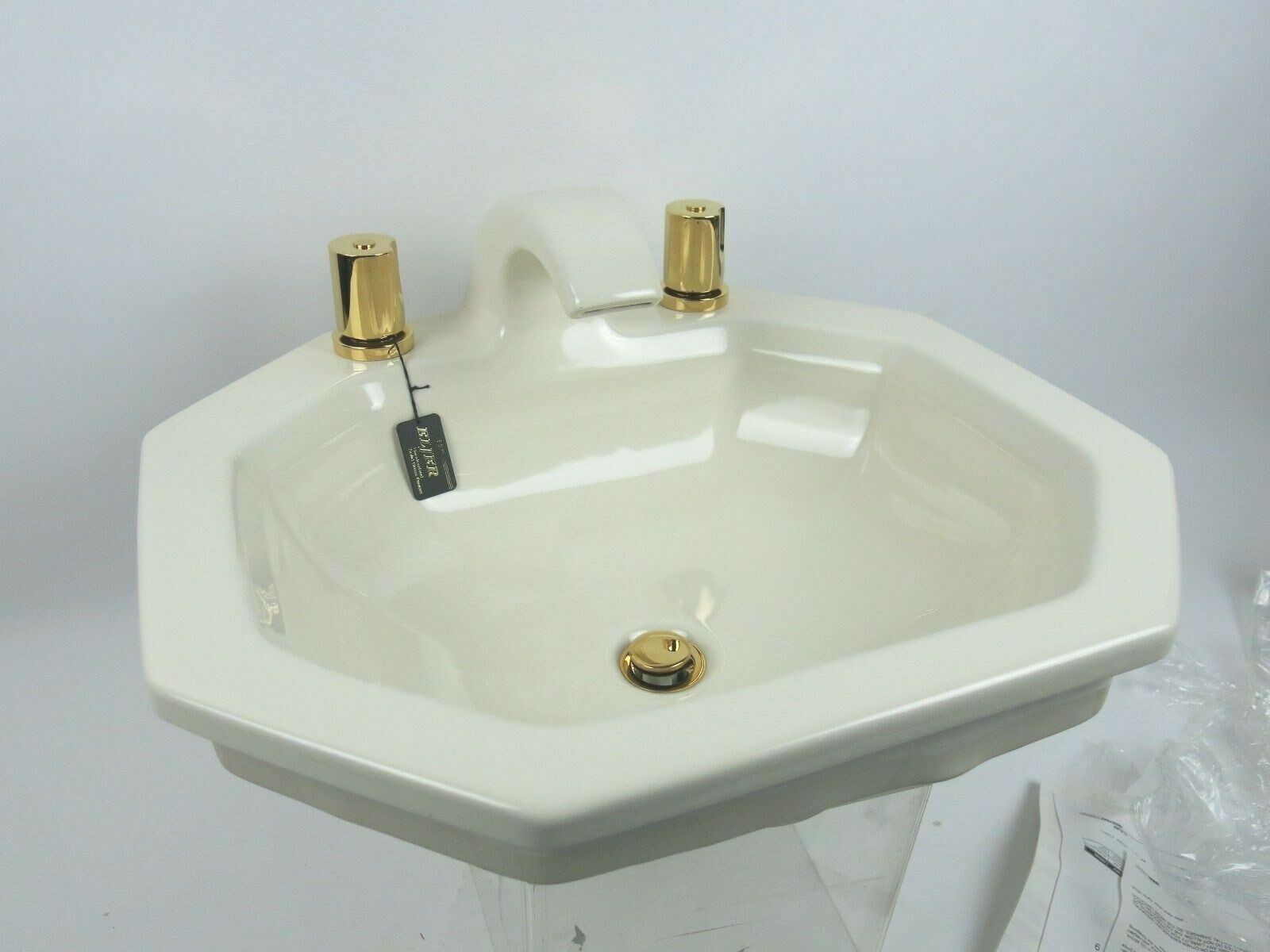 Bathroom Sink Natural White By Eljer Polished Brass Faucet
