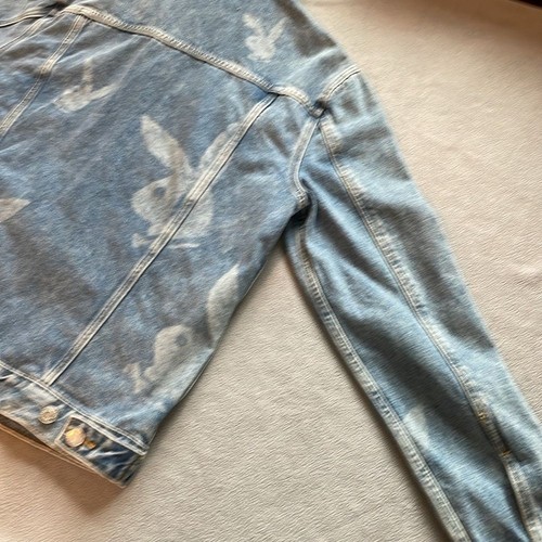 Playboy Denim PacSun Trucker Jacket Classic Fit Bunny Mens size Medium - Picture 8 of 15