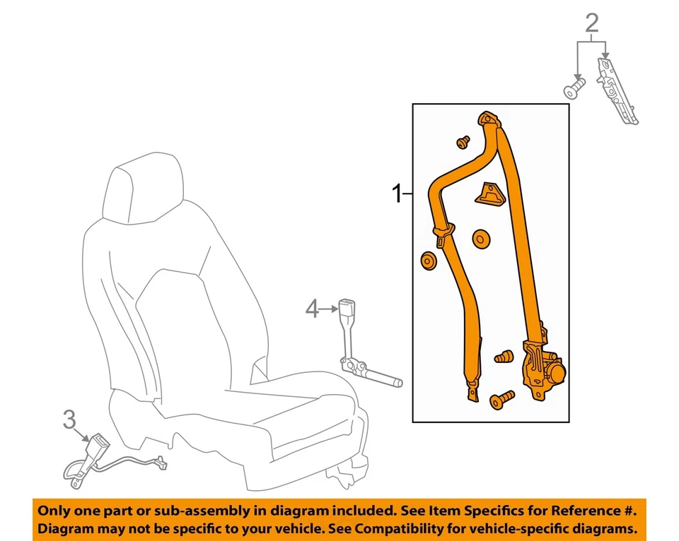 Used Front Right Seat Belt Front fits: 2014 Buick Encore passenger retractor US Foto 3 de 4