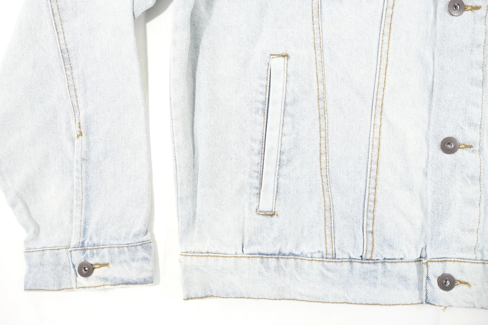 LAZER FADED BLEACHED BLUE XL TRUCKER DENIM JEAN JEANS JACKET MENS NWT NEW - product detail image 5
