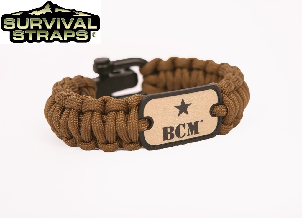 BRAVO COMPANY SURVIVAL STRAPS SURVIVAL PARACORD BRACLET, COYOTE