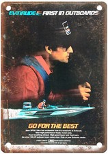 Pubblicità Vintage 1983 EVINRUDE XP150 FUORIBORDO Motore Look Retrò Insegna Metallo L296