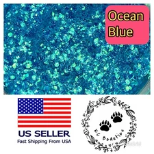 Iridescent Slushy Mix Glitter Nail Art Acrylics Resin Epoxy Tumbler Ocean Blue