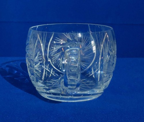 American Cut Crystal Corp Punch Cup Clear 12-point Star Pinwheel Czechoslovakia - Picture 4 of 5