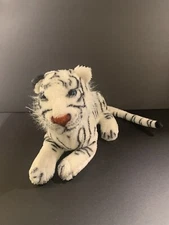 Rinco Realistic White Tiger Plush Stuffed Animal Bengal Black Stripes Blue Eyes