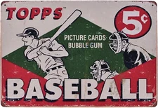 Topps Baseball Vintage Retro Metal Tin Sign Home Bar Kitchen Farmhouse Home