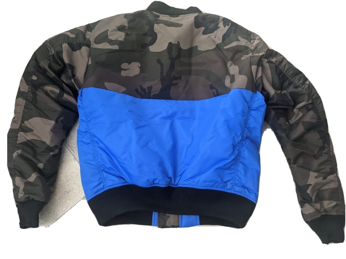 Avirex MA-1 Bomber Jacket 3M Insulated Snow Camo Digital Blue Size