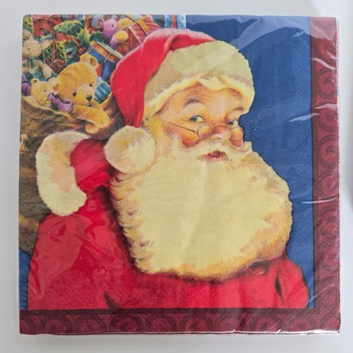NEU Vintage 36 Mittagessen Abendessen Servietten Santa versiegelt Neu aus altem Lagerbestand 13 x 13 Hergestellt in den USA Neu in Verpackung - Bild 5 von 5