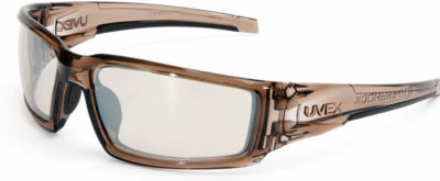 Uvex Hypershock Safety Glasses Smoke Brown Frame SCT Reflect-50 Lens