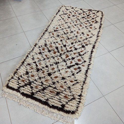 Vintage Moroccan Rug Tribal Azilal Rug Handmade Area Kilim Carpet Berber Wool - Picture 4 of 24
