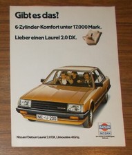 Seltene Werbung NISSAN DATSUN LAUREL 2.0 DX - Gibt es das? 1982