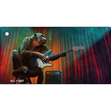 Monkey with Guitar Novelty Metal Key Chain KC-11897