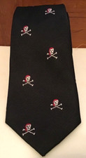 J.Crew Crewcuts Boys Necktie 50" Black 100 Silk Skull  Crossbones 2.5" W Tie
