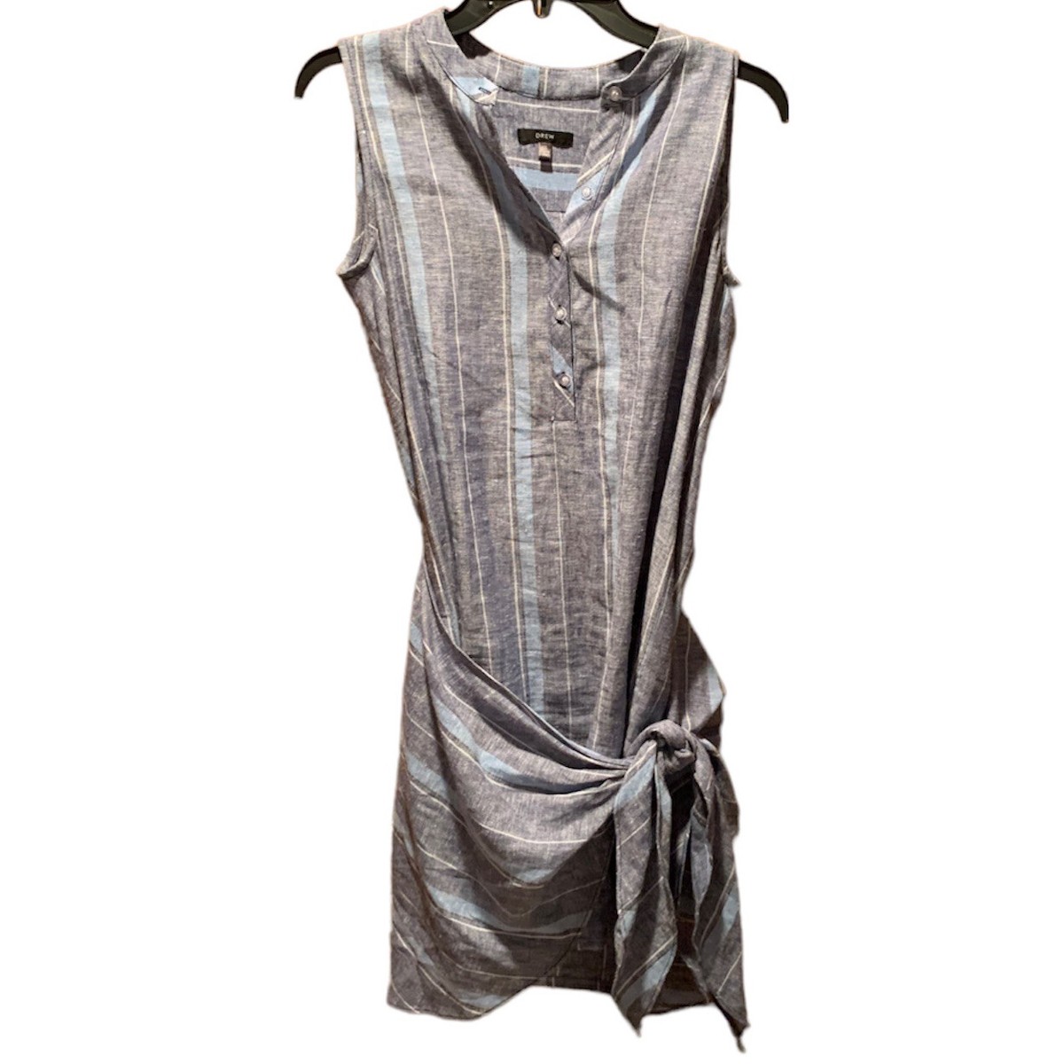 knee length dresses for ladies Drew White Green Floral Print Midi Linen Dress main image 0