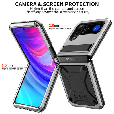 For Samsung Galaxy Z Flip4 Flip3 5G Shockproof Armor Metal Stand