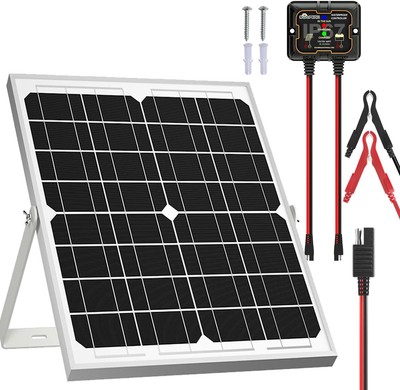 SOLPERK Solar Panel Kit 20W 12V, Battery Trickle Charger Maintainer 