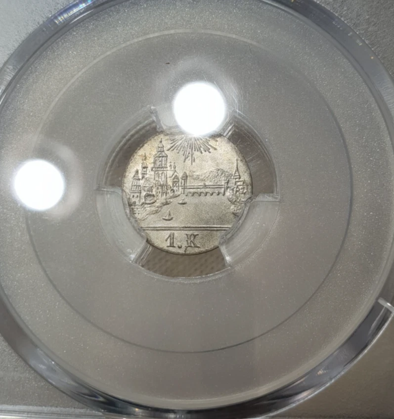 PCGS Frankfurt MS 67 1839 1 Kreuzer Silver Coin City View Full Luster Unc Wow - Image 3 of 4