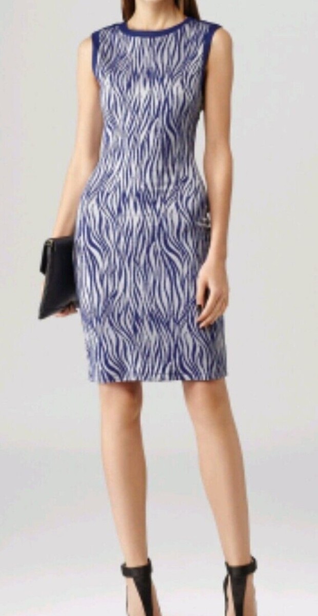 REISS Feist dress size --USED ONCE-- Blue Sexy Curvy Fit UK